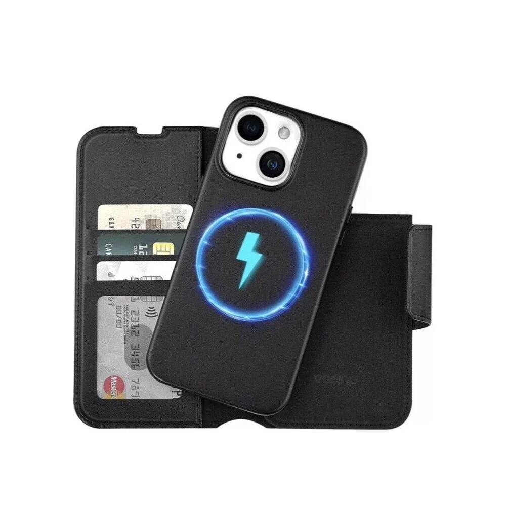 iPhone 14 Wallet Case Magsafe, PU Leather RFID Blocking W/Card Slot Shockproof